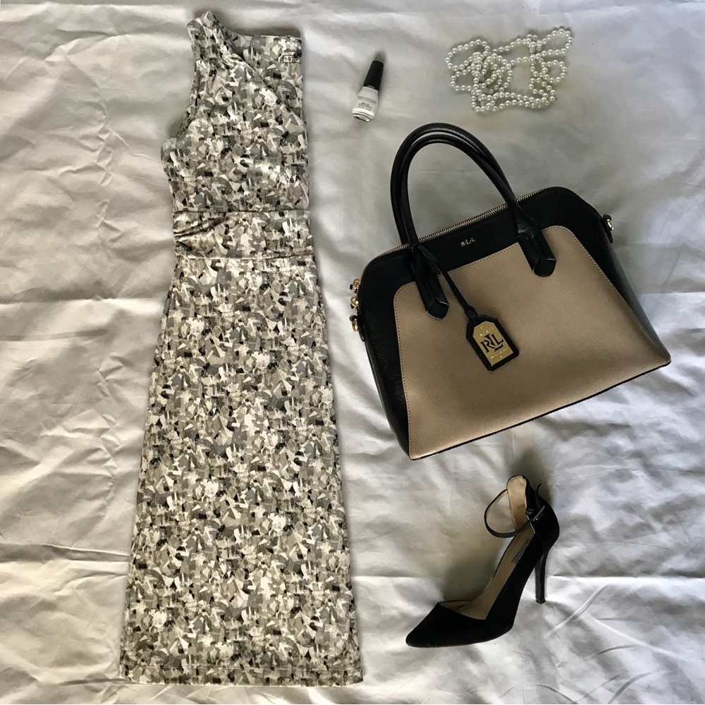 Gray Patterned Sleeveless Dress